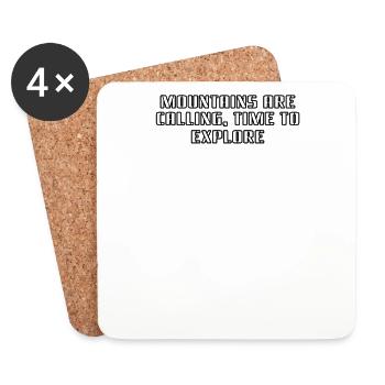 Hiking - Mountains are calling, time to explore - Coasters (set of 4) - white - Front