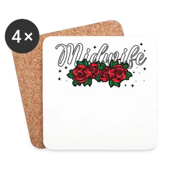 Nurse Midwife Birth Worker Roses - Untersetzer (4er-Set) - Weiß - Vorne