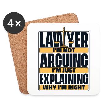 I'm Not Arguing I'm Just Explaining Legal Counsel - Coasters (set of 4) - white - Front