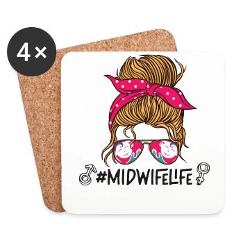 Nurse Midwife Birth Worker - Coasters (set of 4) - white - Front