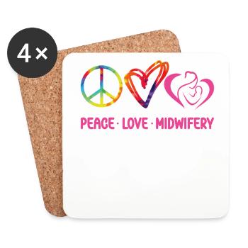 Nurse Midwife Birth Worker Tie Dye - Coasters (set of 4) - white - Front