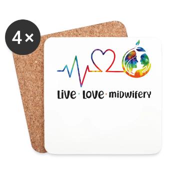Infirmière Sage-Femme Accoucheuse En Direct - Dessous de verre (lot de 4) - blanc - Devant