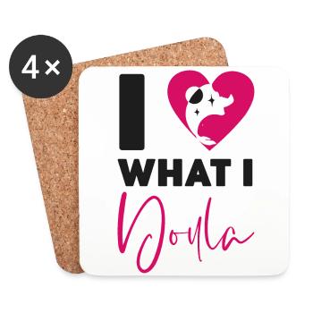 Doula accoucheuse coeur que j’aime - Dessous de verre (lot de 4) - blanc - Devant