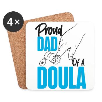 Doula Travailleuse à la naissance Papa Fier Papa - Dessous de verre (lot de 4) - blanc - Devant