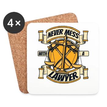 Never Mess With A Lawyer Legal Counsel Law - Coasters (set of 4) - white - Front