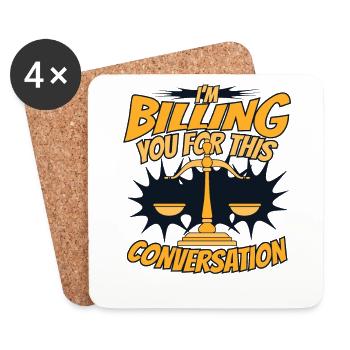 Je vous facture pour cette conversation Mentions légales - Dessous de verre (lot de 4) - blanc - Devant