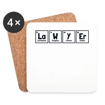 Lawyer Periodic Table Of Elements Legal Counsel - Coasters (set of 4) - white - Front