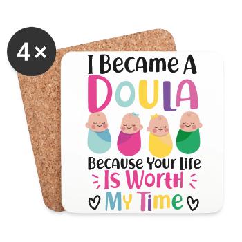 Doula accoucheuse Je suis devenue une - Dessous de verre (lot de 4) - blanc - Devant