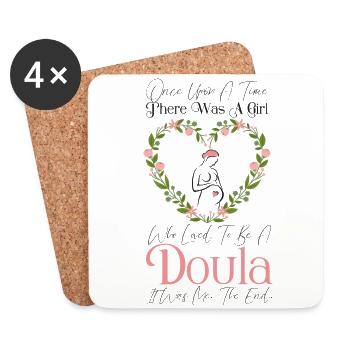 Doula Birth Worker Once Upon A - Untersetzer (4er-Set) - Weiß - Vorne