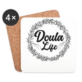 Doula Birth Worker Flower Doula - Untersetzer (4er-Set) - Weiß - Vorne