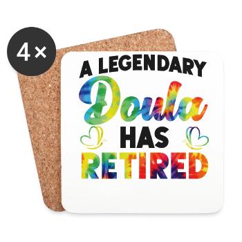 Doula Birth Worker Retirement A - Coasters (set of 4) - white - Front