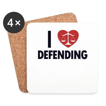 I Love Defending Attorney General Legal Counsel - Coasters (set of 4) - white - Front