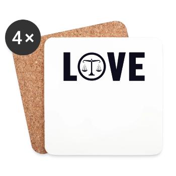 Love Legal Counsel Attorney General Law - Coasters (set of 4) - white - Front