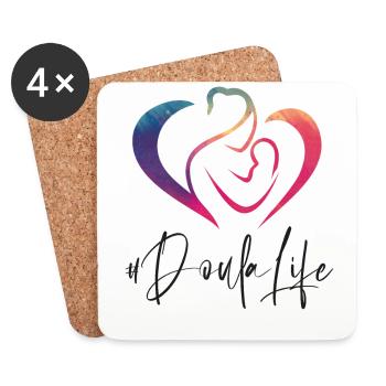 Doula Birth Worker Rainbow - Coasters (set of 4) - white - Front