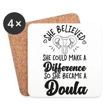 Doula Birth Worker She Believed - Untersetzer (4er-Set) - Weiß - Vorne