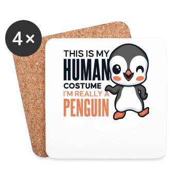 This Is My Human Costume Seabird King Penguin - Coasters (set of 4) - white - Front