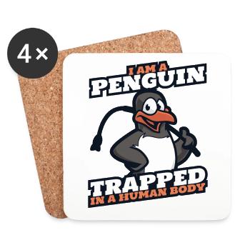 I Am A Penguin Trapped In A Human Body - Coasters (set of 4) - white - Front