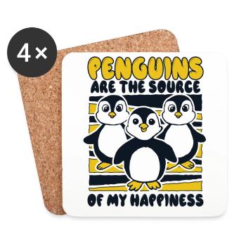 Les pingouins sont la source de mon bonheur Seabird - Dessous de verre (lot de 4) - blanc - Devant
