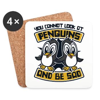 You Cannot Look At Penguins And Be Sad - Coasters (set of 4) - white - Front