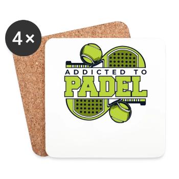 Accro au padel Paddle Tennis Paddleball Padel - Dessous de verre (lot de 4) - blanc - Devant