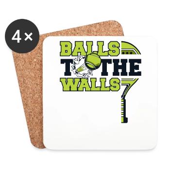 Balles Sur Les Murs Paddleball Padel Tennis Padel - Dessous de verre (lot de 4) - blanc - Devant