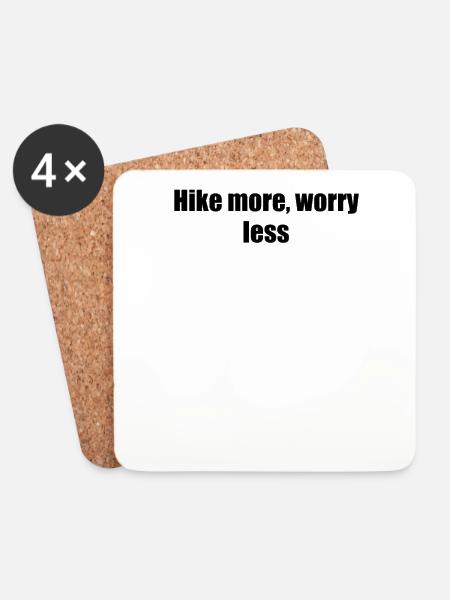 Wandern - Hike more, worry less - Untersetzer (4er-Set) - Weiß