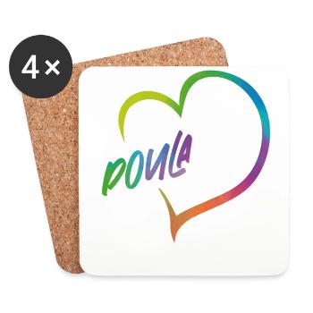 Doula Birth Worker Coeur - Dessous de verre (lot de 4) - blanc - Devant