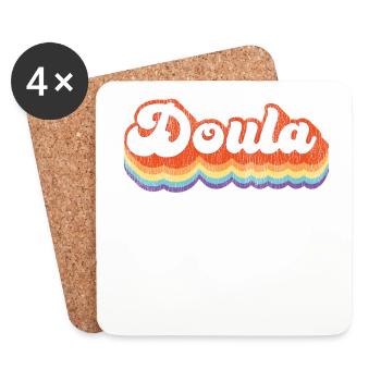 Doula Birth Worker Retro Vintage - Coasters (set of 4) - white - Front