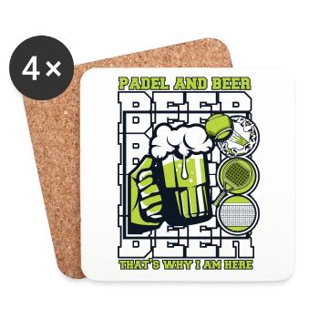 Padel Et Bière, C’est Pourquoi Je Suis Ici Padel Tennis - Dessous de verre (lot de 4) - blanc - Devant