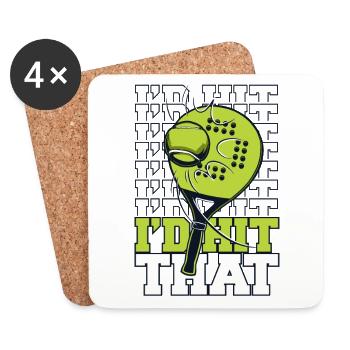 I'd Hit That Paddleball Paddle Tennis - Coasters (set of 4) - white - Front