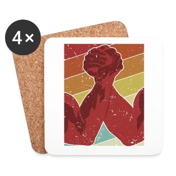 Techniques rétro Exercice Main Lutte Bras - Dessous de verre (lot de 4) - blanc - Devant