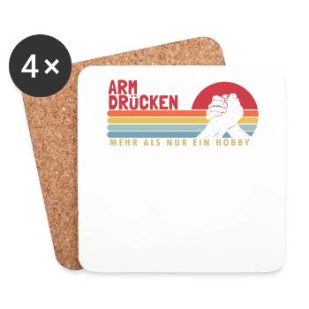 Armdrücken mehr als ein Hobby Exercise Trainer - Untersetzer (4er-Set) - Weiß - Vorne