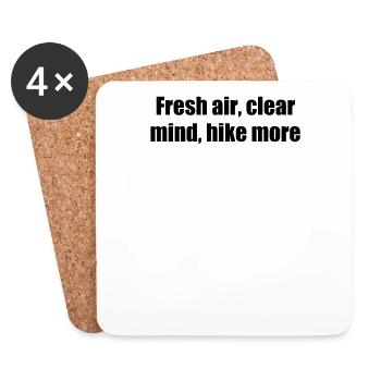 Hiking - Fresh air, clear mind, hike more - Coasters (set of 4) - white - Front