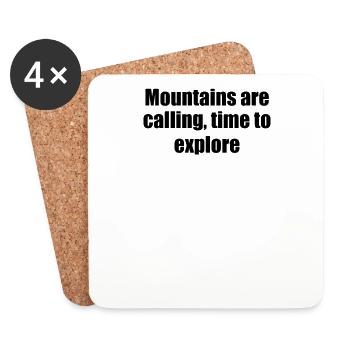 Hiking - Mountains are calling, time to explore - Coasters (set of 4) - white - Front