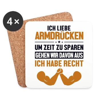 Armdrücken hat immer Recht Techniques Exercise - Untersetzer (4er-Set) - Weiß - Vorne