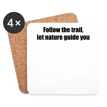 Randonnée pédestre - Suivez le sentier, laissez-vous guider par la nature - Dessous de verre (lot de 4) - blanc - Devant