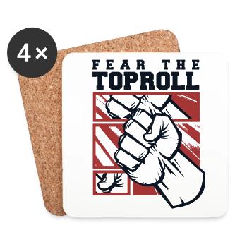 Fear The Toproll Hand Wrestling Techniques Arm - Coasters (set of 4) - white - Front