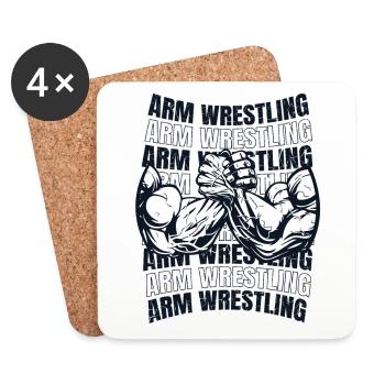Arm Wrestling Hand Wrestling Techniques Arm - Untersetzer (4er-Set) - Weiß - Vorne