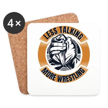 Less Talking More Wrestling Exercise Trainer Arm - Untersetzer (4er-Set) - Weiß - Vorne