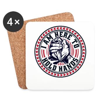 Je suis ici pour tenir la main Exercice de lutte à mains nues - Dessous de verre (lot de 4) - blanc - Devant