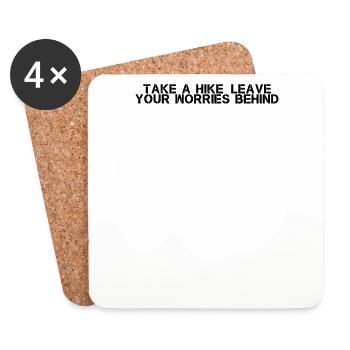 Hiking - Take a hike, leave your worries behind - Coasters (set of 4) - white - Front