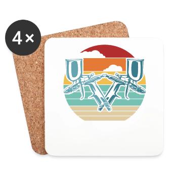 Retro Automotive Vehicle Car Spray Car Painter - Coasters (set of 4) - white - Front