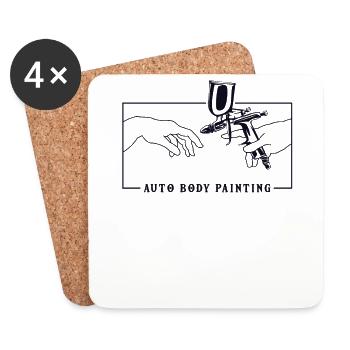 Michelangelo Creation of Adam Automotive Vehicle - Coasters (set of 4) - white - Front