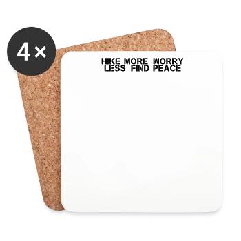Hiking - Hike more, worry less, find peace - Coasters (set of 4) - white - Front