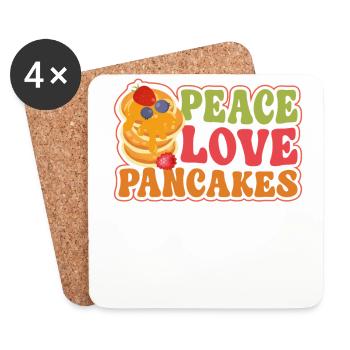 Pancake Lover Kids Girl Peace Love - Untersetzer (4er-Set) - Weiß - Vorne