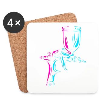 Car Spray Automotive Vehicle Auto Body Painter - Coasters (set of 4) - white - Front