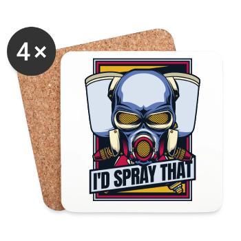 I'd Spray That Vehicle Car Spray Automotive Car - Coasters (set of 4) - white - Front