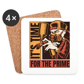 It's Time For The Prime Car Spray Automotive Car - Coasters (set of 4) - white - Front