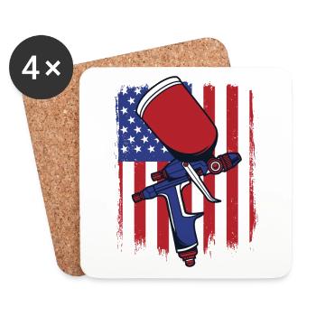 Vehicle Car Spray Automotive Auto Body Painter - Coasters (set of 4) - white - Front