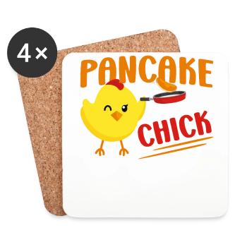 Pancake Lover Kids Chicken Girl - Untersetzer (4er-Set) - Weiß - Vorne